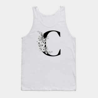 C alphabet Botanical cherry blossom sakura flowers Tank Top